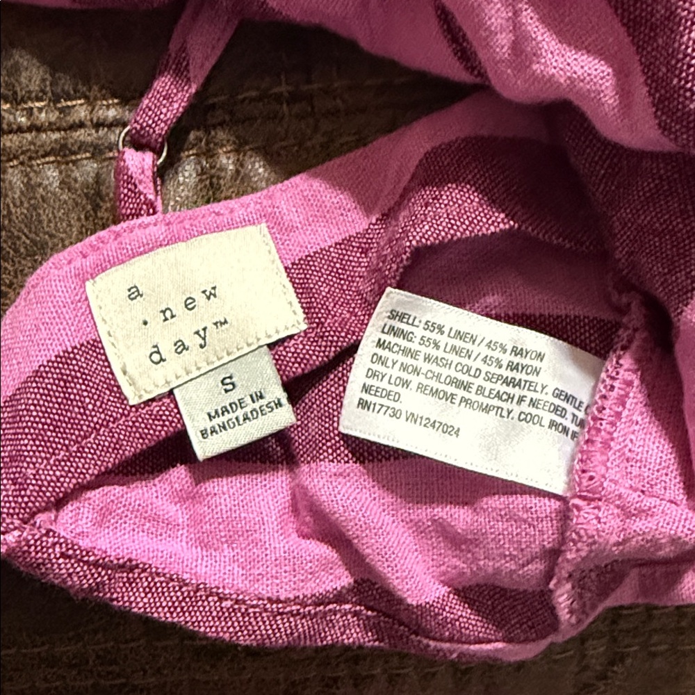 Pink and Purple Striped linen tops - Picture 4 of 4